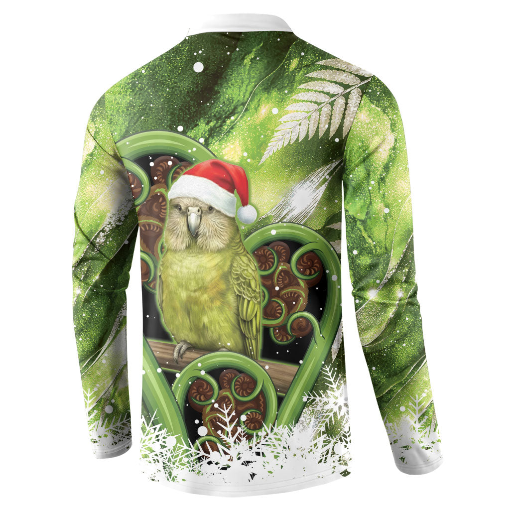 Kakapo New Zealand Christmas In July Button Sweatshirt NZ Aroha Koru Fern Marble Vibes LT14 - Polynesian Pride