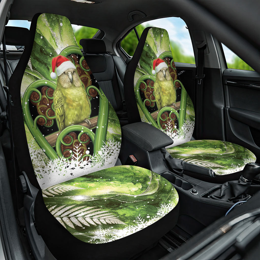Kakapo New Zealand Christmas In July Car Seat Cover NZ Aroha Koru Fern Marble Vibes LT14 One Size Green - Polynesian Pride