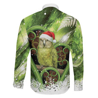 Kakapo New Zealand Christmas In July Family Matching Long Sleeve Bodycon Dress and Hawaiian Shirt NZ Aroha Koru Fern Marble Vibes LT14 - Polynesian Pride
