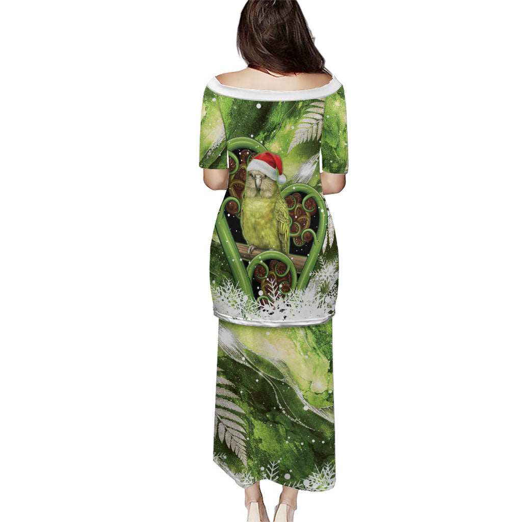 Kakapo New Zealand Christmas In July Family Matching Puletasi and Hawaiian Shirt NZ Aroha Koru Fern Marble Vibes LT14 - Polynesian Pride