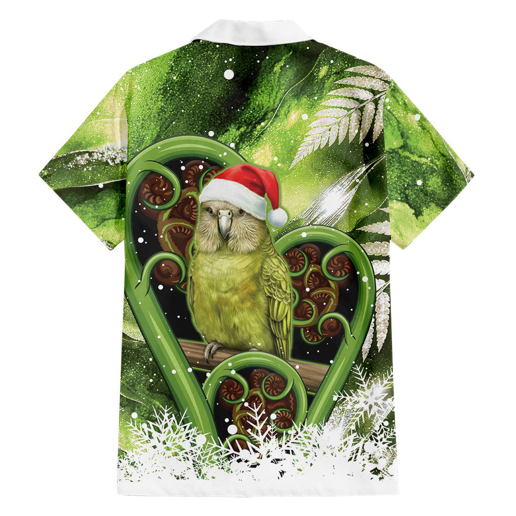 Kakapo New Zealand Christmas In July Family Matching Short Sleeve Bodycon Dress and Hawaiian Shirt NZ Aroha Koru Fern Marble Vibes LT14 - Polynesian Pride