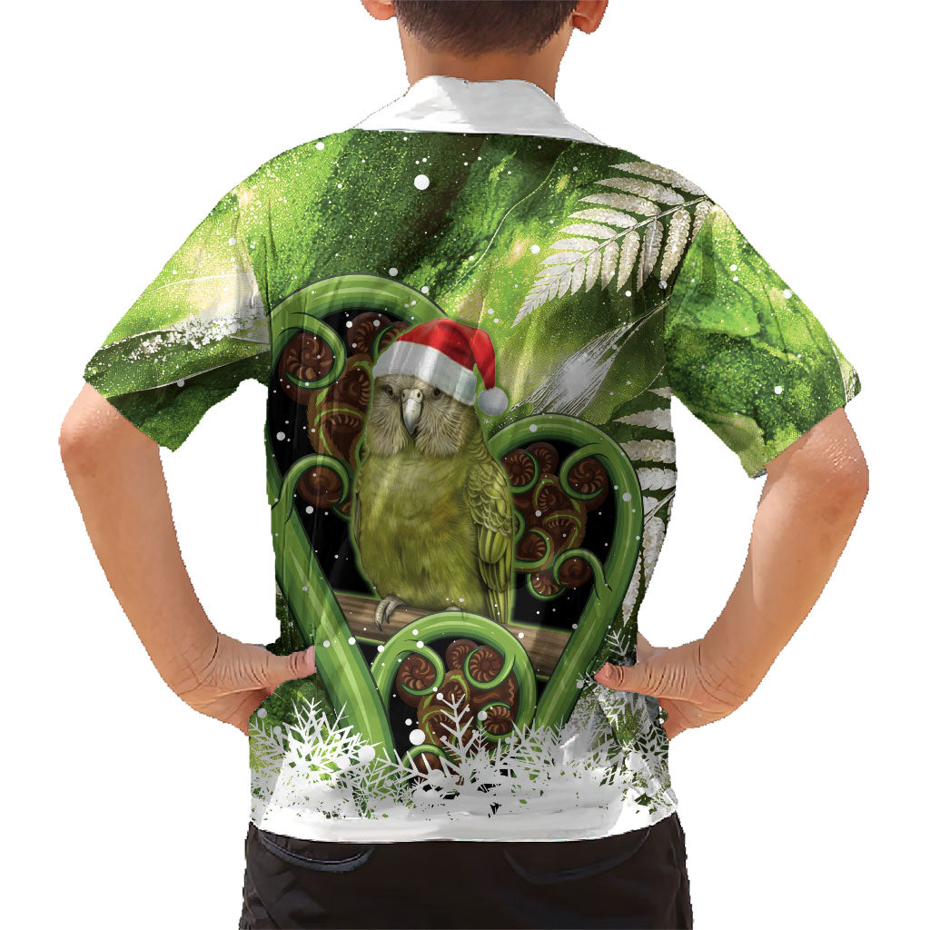 Kakapo New Zealand Christmas In July Family Matching Summer Maxi Dress and Hawaiian Shirt NZ Aroha Koru Fern Marble Vibes LT14 - Polynesian Pride