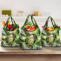 Kakapo New Zealand Christmas In July Grocery Bag NZ Aroha Koru Fern Marble Vibes LT14 3-pack One Size Green - Polynesian Pride