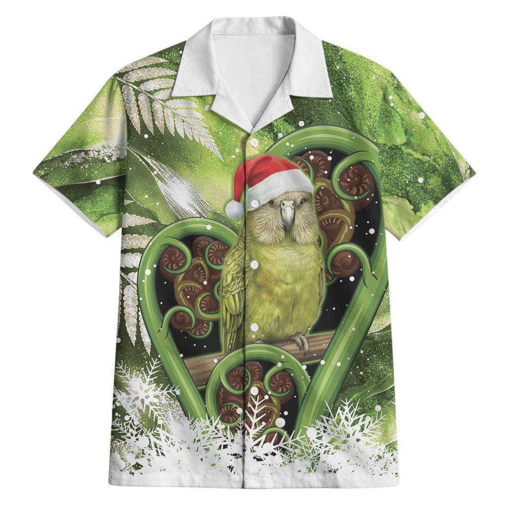 Kakapo New Zealand Christmas In July Hawaiian Shirt NZ Aroha Koru Fern Marble Vibes LT14 Green - Polynesian Pride