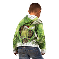 Kakapo New Zealand Christmas In July Kid Hoodie NZ Aroha Koru Fern Marble Vibes LT14 - Polynesian Pride