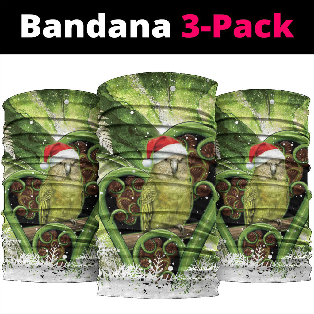 Kakapo New Zealand Christmas In July Neck Gaiter NZ Aroha Koru Fern Marble Vibes LT14 package One Size: 25*50cm Green - Polynesian Pride