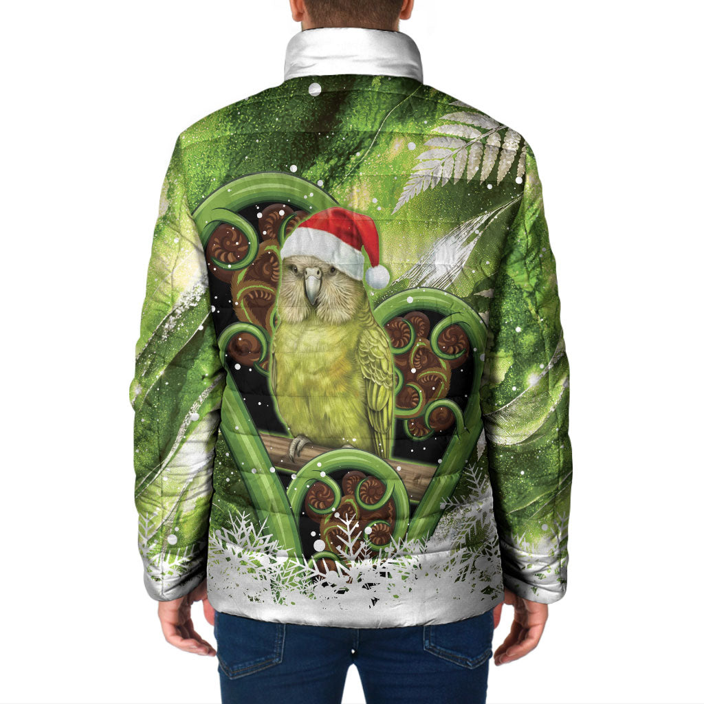 Kakapo New Zealand Christmas In July Padded Jacket NZ Aroha Koru Fern Marble Vibes LT14 - Polynesian Pride