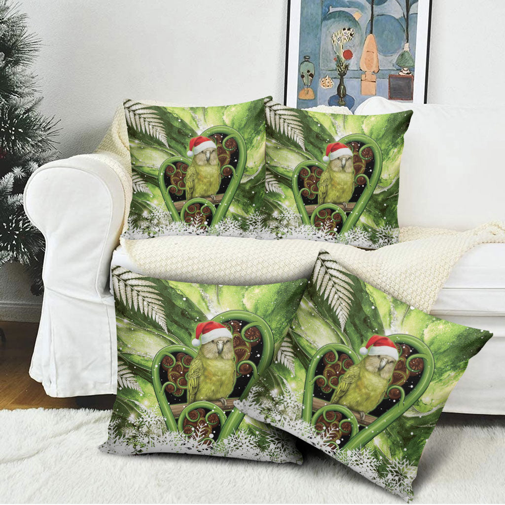 Kakapo New Zealand Christmas In July Pillow Cover NZ Aroha Koru Fern Marble Vibes LT14 - Polynesian Pride
