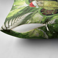 Kakapo New Zealand Christmas In July Pillow Cover NZ Aroha Koru Fern Marble Vibes LT14 - Polynesian Pride