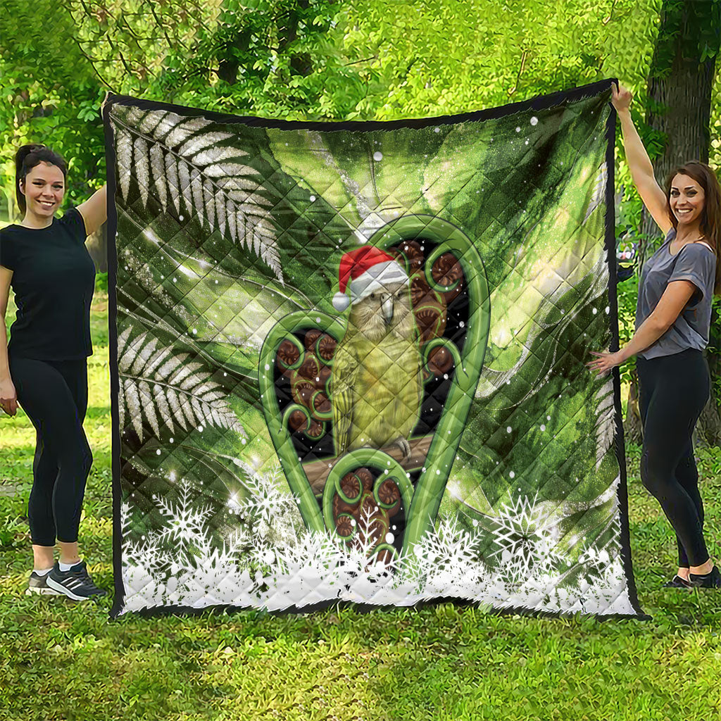 Kakapo New Zealand Christmas In July Quilt NZ Aroha Koru Fern Marble Vibes LT14 - Polynesian Pride