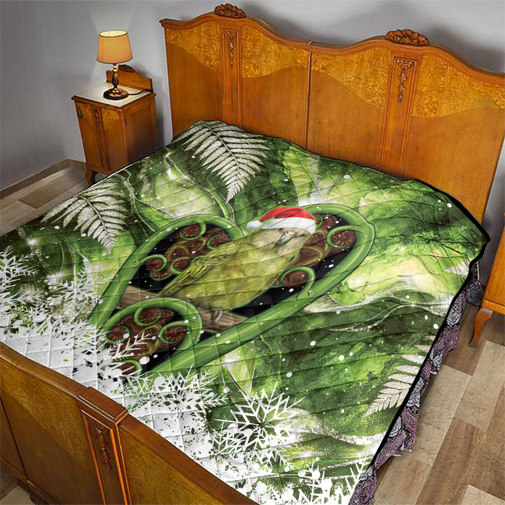 Kakapo New Zealand Christmas In July Quilt NZ Aroha Koru Fern Marble Vibes LT14 - Polynesian Pride