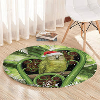 Kakapo New Zealand Christmas In July Round Carpet NZ Aroha Koru Fern Marble Vibes LT14 - Polynesian Pride