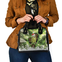 Kakapo New Zealand Christmas In July Shoulder Handbag NZ Aroha Koru Fern Marble Vibes LT14 - Polynesian Pride