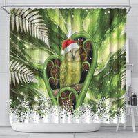 Kakapo New Zealand Christmas In July Shower Curtain NZ Aroha Koru Fern Marble Vibes LT14 - Polynesian Pride