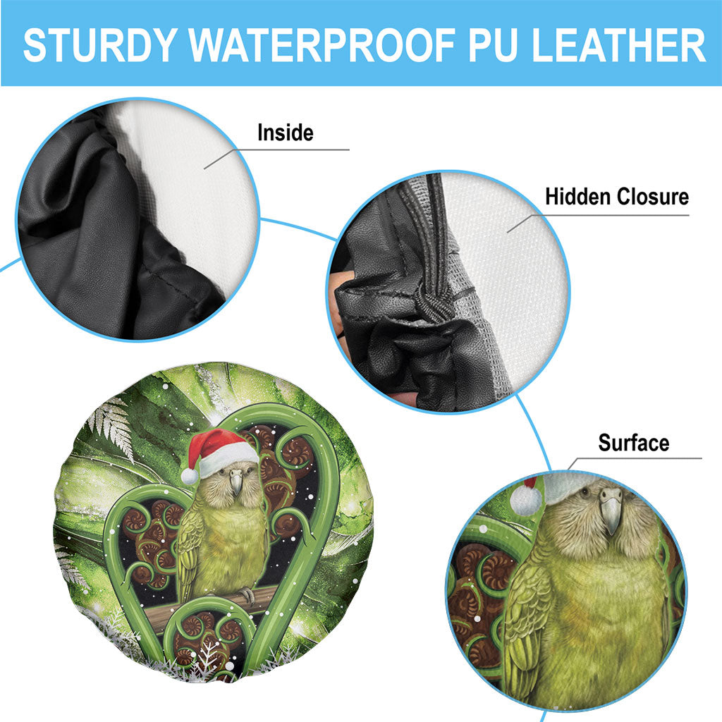 Kakapo New Zealand Christmas In July Spare Tire Cover NZ Aroha Koru Fern Marble Vibes LT14 - Polynesian Pride