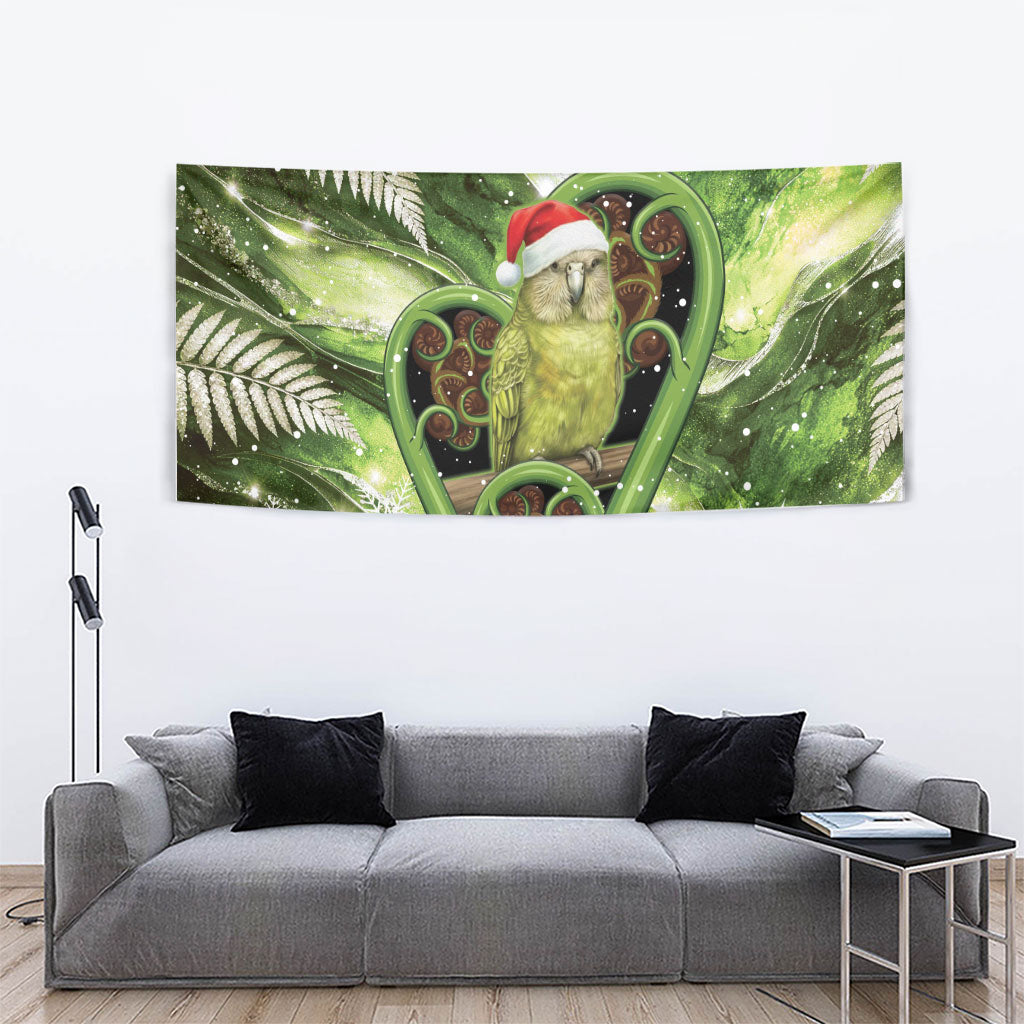 Kakapo New Zealand Christmas In July Tapestry NZ Aroha Koru Fern Marble Vibes LT14 - Polynesian Pride