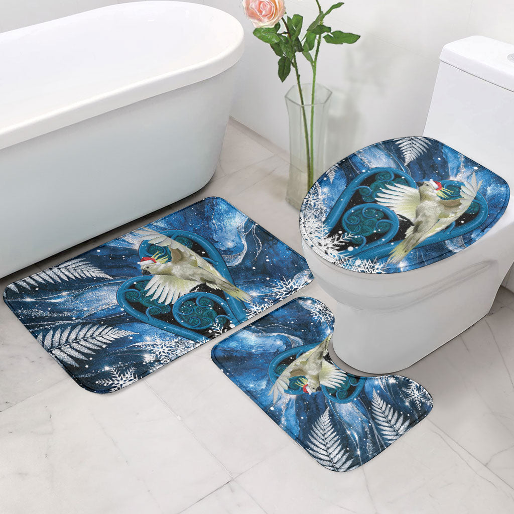 Sulphur-crested Cockatoo New Zealand Christmas In July Bathroom Set NZ Aroha Koru Fern Marble Vibes LT14 - Polynesian Pride