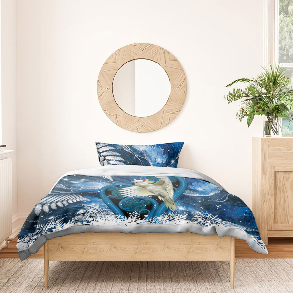 Sulphur-crested Cockatoo New Zealand Christmas In July Bedding Set NZ Aroha Koru Fern Marble Vibes LT14 - Polynesian Pride