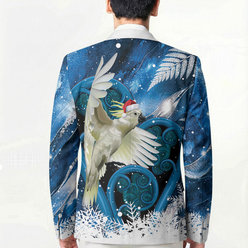 Sulphur-crested Cockatoo New Zealand Christmas In July Blazer NZ Aroha Koru Fern Marble Vibes LT14 - Polynesian Pride