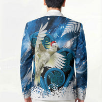 Sulphur-crested Cockatoo New Zealand Christmas In July Blazer NZ Aroha Koru Fern Marble Vibes LT14 - Polynesian Pride