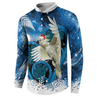 Sulphur-crested Cockatoo New Zealand Christmas In July Button Sweatshirt NZ Aroha Koru Fern Marble Vibes LT14 - Polynesian Pride