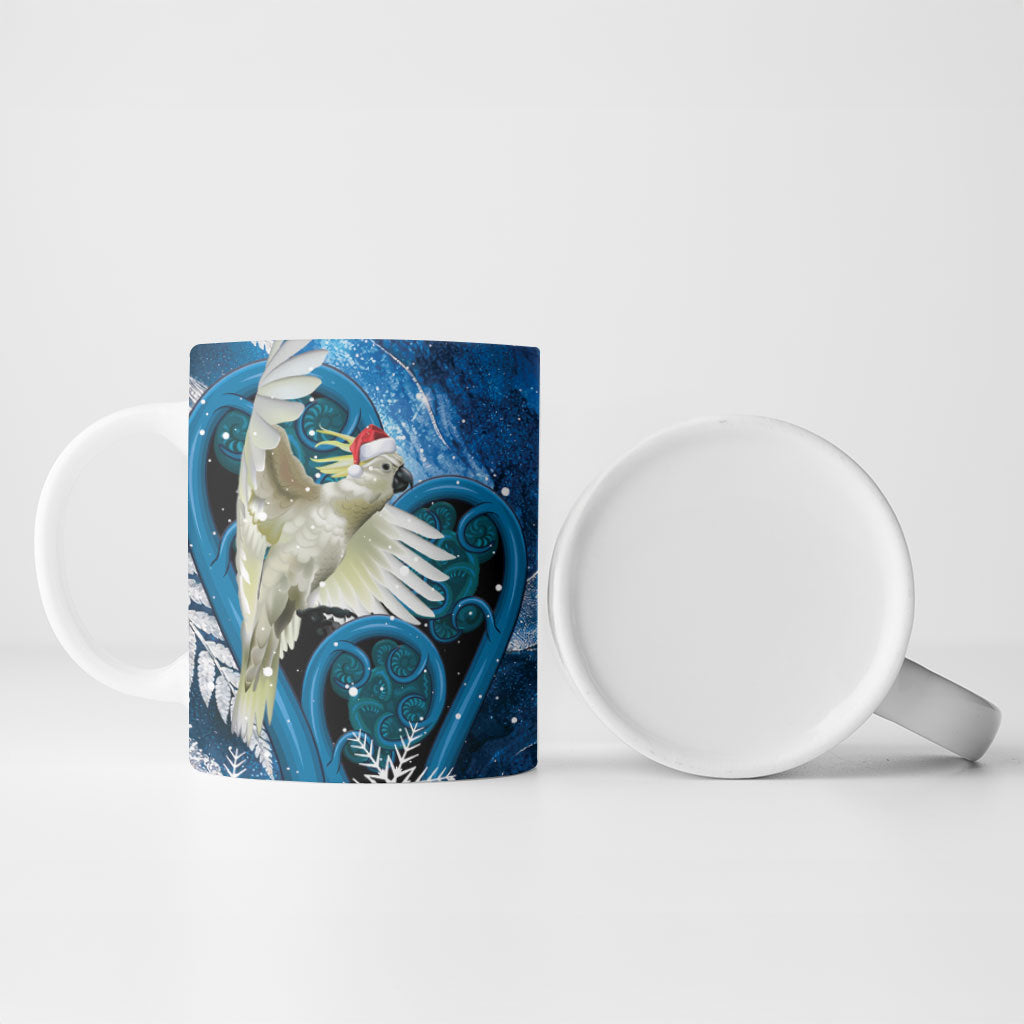 Sulphur-crested Cockatoo New Zealand Christmas In July Ceramic Mug NZ Aroha Koru Fern Marble Vibes LT14 - Polynesian Pride