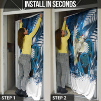 Sulphur-crested Cockatoo New Zealand Christmas In July Door Cover NZ Aroha Koru Fern Marble Vibes LT14 - Polynesian Pride
