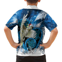 Sulphur-crested Cockatoo New Zealand Christmas In July Family Matching Tank Maxi Dress and Hawaiian Shirt NZ Aroha Koru Fern Marble Vibes LT14 - Polynesian Pride