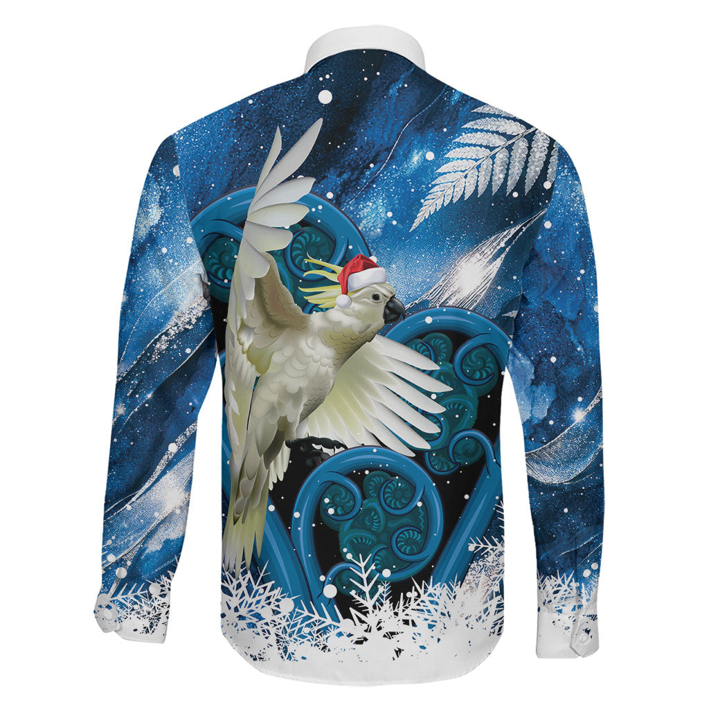 Sulphur-crested Cockatoo New Zealand Christmas In July Family Matching Tank Maxi Dress and Hawaiian Shirt NZ Aroha Koru Fern Marble Vibes LT14 - Polynesian Pride