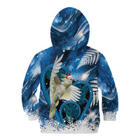 Sulphur-crested Cockatoo New Zealand Christmas In July Kid Hoodie NZ Aroha Koru Fern Marble Vibes LT14 - Polynesian Pride