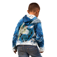 Sulphur-crested Cockatoo New Zealand Christmas In July Kid Hoodie NZ Aroha Koru Fern Marble Vibes LT14 - Polynesian Pride