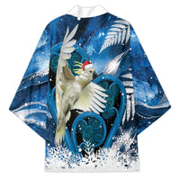 Sulphur-crested Cockatoo New Zealand Christmas In July Kimono NZ Aroha Koru Fern Marble Vibes LT14 - Polynesian Pride