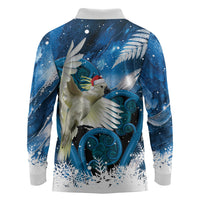 Sulphur-crested Cockatoo New Zealand Christmas In July Long Sleeve Polo Shirt NZ Aroha Koru Fern Marble Vibes LT14 - Polynesian Pride
