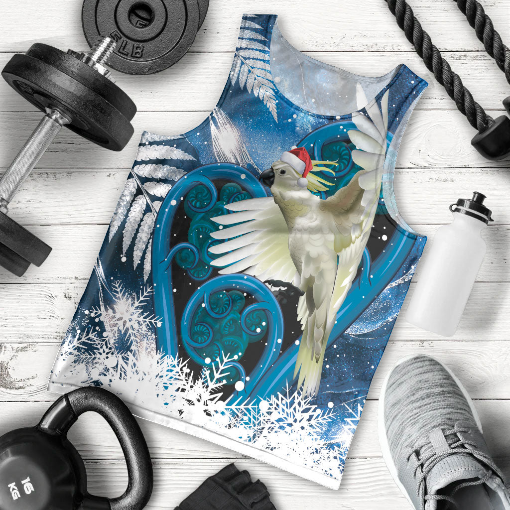 Sulphur-crested Cockatoo New Zealand Christmas In July Men Tank Top NZ Aroha Koru Fern Marble Vibes LT14 - Polynesian Pride