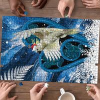 Sulphur-crested Cockatoo New Zealand Christmas In July Puzzle NZ Aroha Koru Fern Marble Vibes LT14 - Polynesian Pride