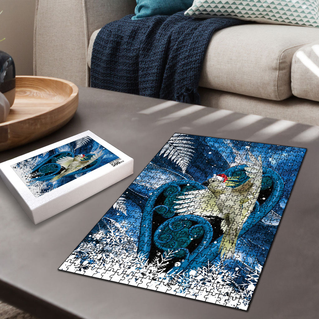 Sulphur-crested Cockatoo New Zealand Christmas In July Puzzle NZ Aroha Koru Fern Marble Vibes LT14 - Polynesian Pride