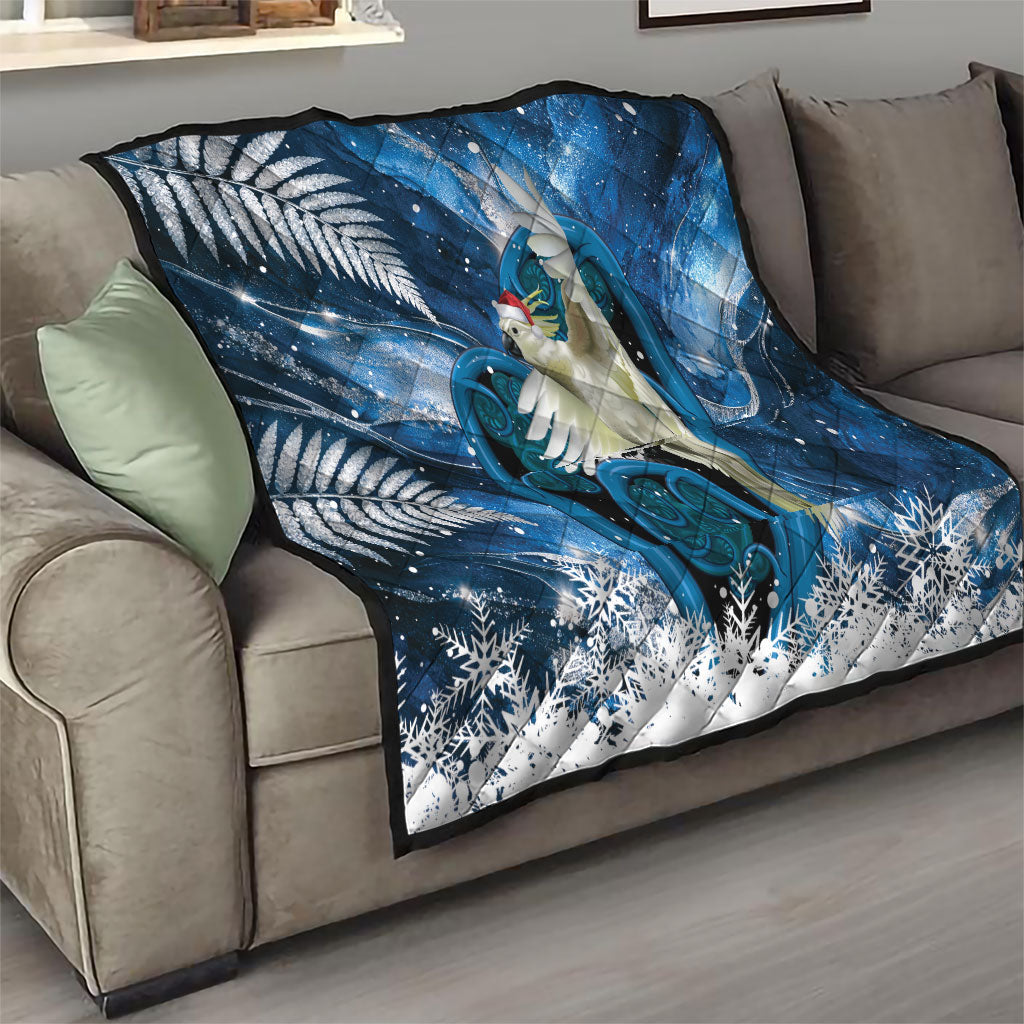 Sulphur-crested Cockatoo New Zealand Christmas In July Quilt NZ Aroha Koru Fern Marble Vibes LT14 - Polynesian Pride