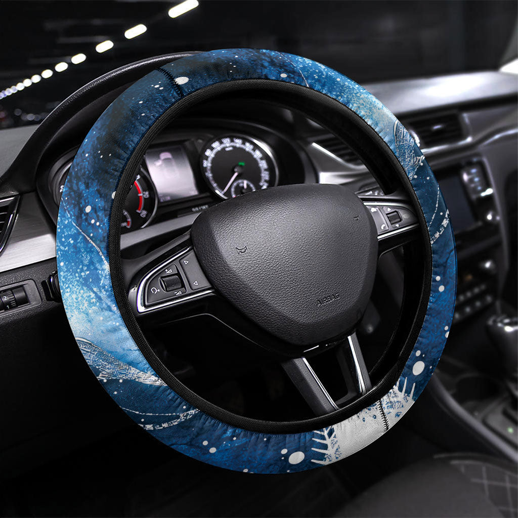 Sulphur-crested Cockatoo New Zealand Christmas In July Steering Wheel Cover NZ Aroha Koru Fern Marble Vibes LT14 Universal Fit Blue - Polynesian Pride