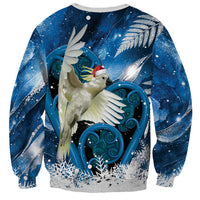 Sulphur-crested Cockatoo New Zealand Christmas In July Sweatshirt NZ Aroha Koru Fern Marble Vibes LT14 - Polynesian Pride