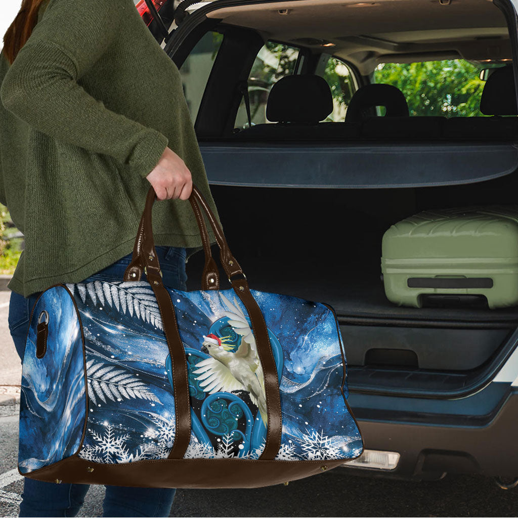 Sulphur-crested Cockatoo New Zealand Christmas In July Travel Bag NZ Aroha Koru Fern Marble Vibes LT14 - Polynesian Pride