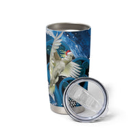 Sulphur-crested Cockatoo New Zealand Christmas In July Tumbler Cup NZ Aroha Koru Fern Marble Vibes LT14 - Polynesian Pride