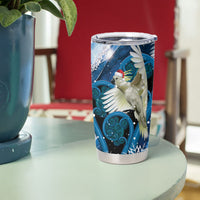 Sulphur-crested Cockatoo New Zealand Christmas In July Tumbler Cup NZ Aroha Koru Fern Marble Vibes LT14 - Polynesian Pride