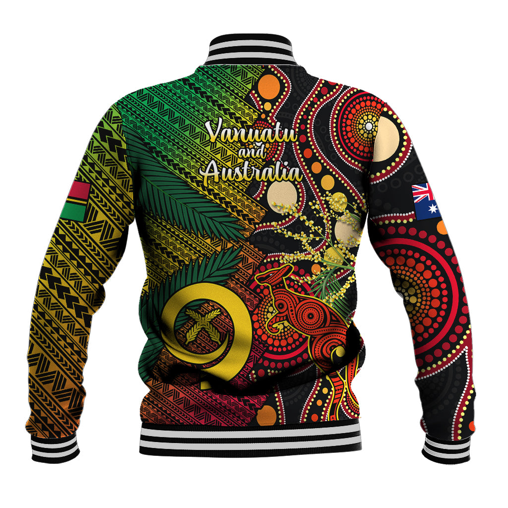 Vanuatu and Australia Baseball Jacket Vanuatuan Polynesian Mix Aussie Aboriginal Art LT14 - Polynesian Pride