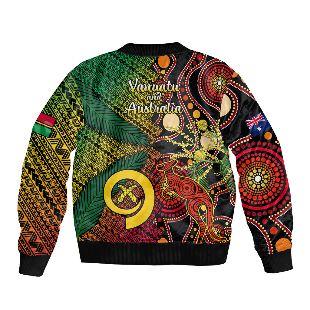 Vanuatu and Australia Bomber Jacket Vanuatuan Polynesian Mix Aussie Aboriginal Art LT14 - Polynesian Pride