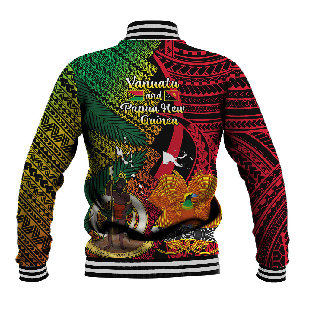 Vanuatu and Papua New Guinea Baseball Jacket Vanuatuan With PNG Polynesian Pattern LT14 - Polynesian Pride