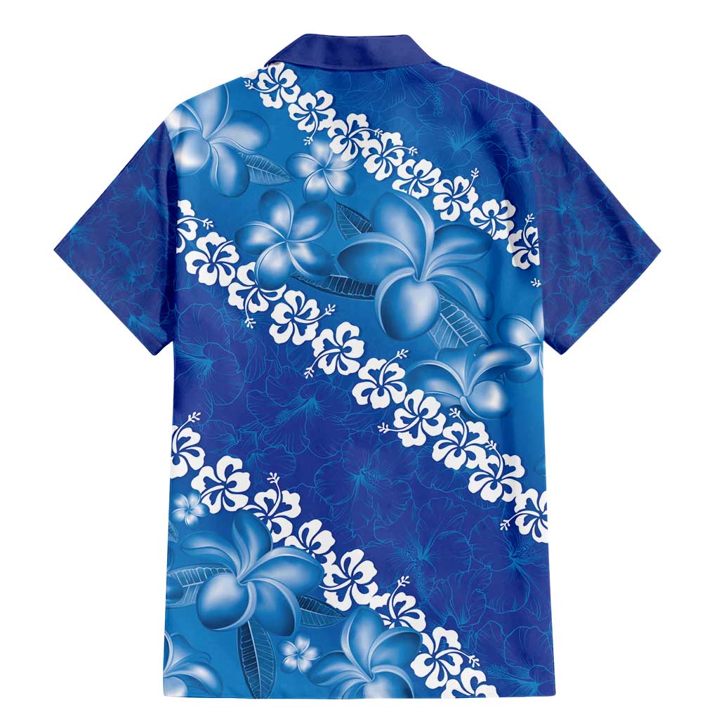 Vintage Blue Polynesia Family Matching Mermaid Dress and Hawaiian Shirt Plumeria With Hibiscus Tropical Vibes LT14 - Polynesian Pride