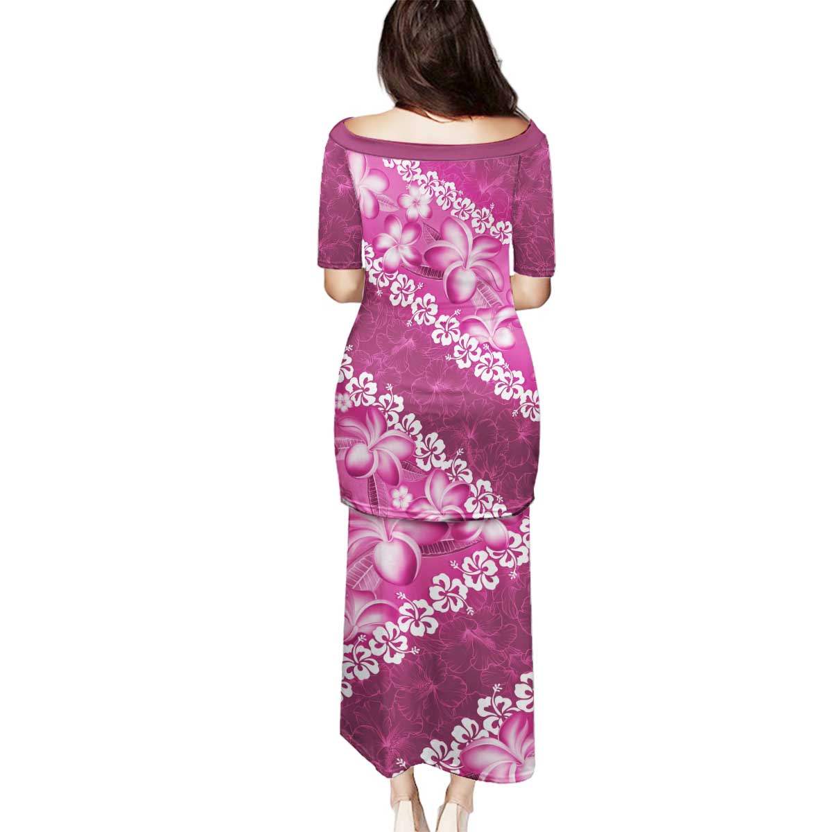 Vintage Pink Polynesia Family Matching Puletasi and Hawaiian Shirt Plumeria With Hibiscus Tropical Vibes LT14 - Polynesian Pride