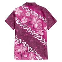 Vintage Pink Polynesia Family Matching Short Sleeve Bodycon Dress and Hawaiian Shirt Plumeria With Hibiscus Tropical Vibes LT14 - Polynesian Pride