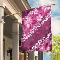 Vintage Pink Polynesia Garden Flag Plumeria With Hibiscus Tropical Vibes LT14 House Flag Pink - Polynesian Pride