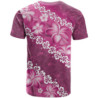 Vintage Pink Polynesia T Shirt Plumeria With Hibiscus Tropical Vibes LT14 - Polynesian Pride